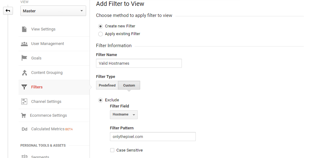 Filtering Including Hostname
